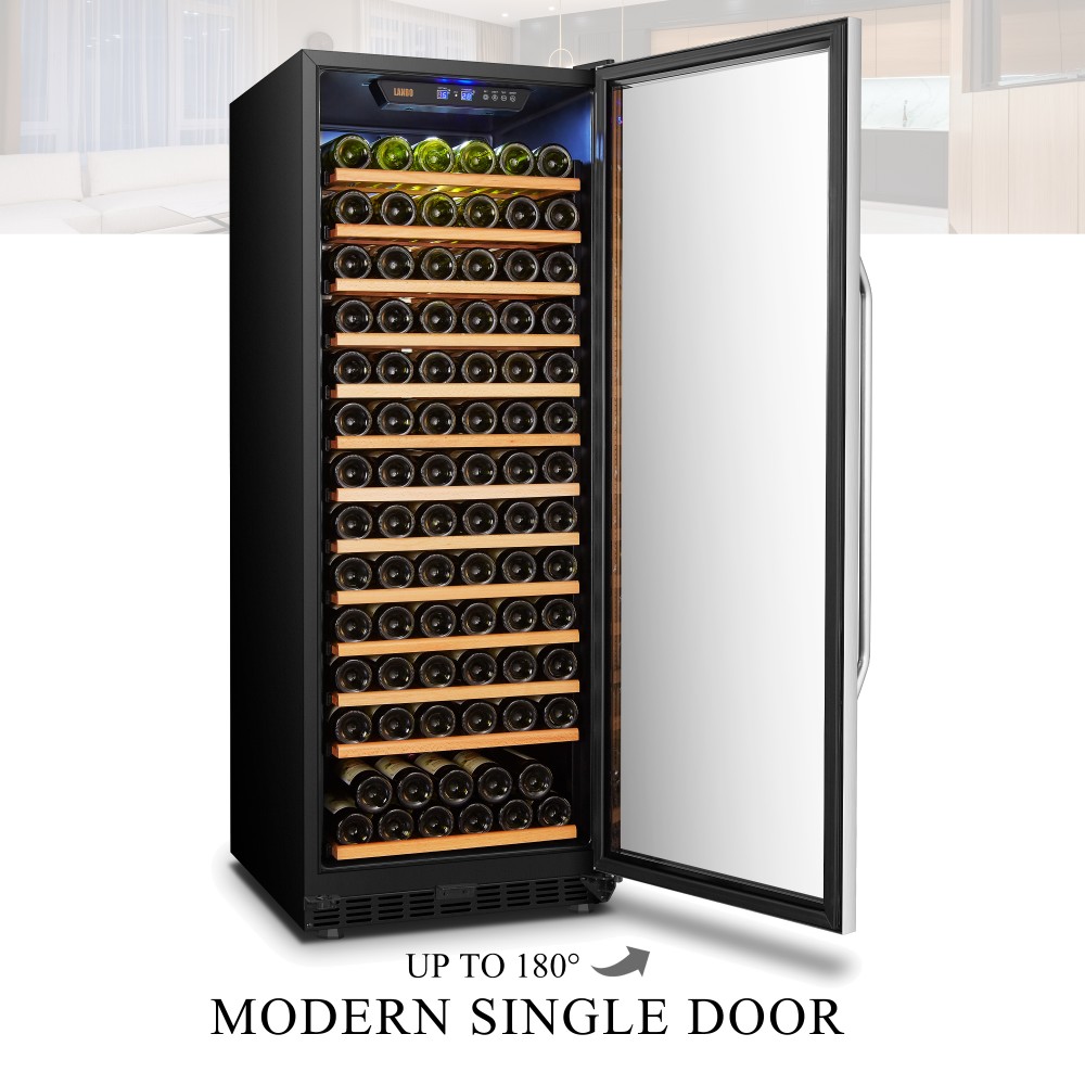 LANBO Wine Chiller, 149 Bottle Single Zone Red Wine Cellar Fridge Built